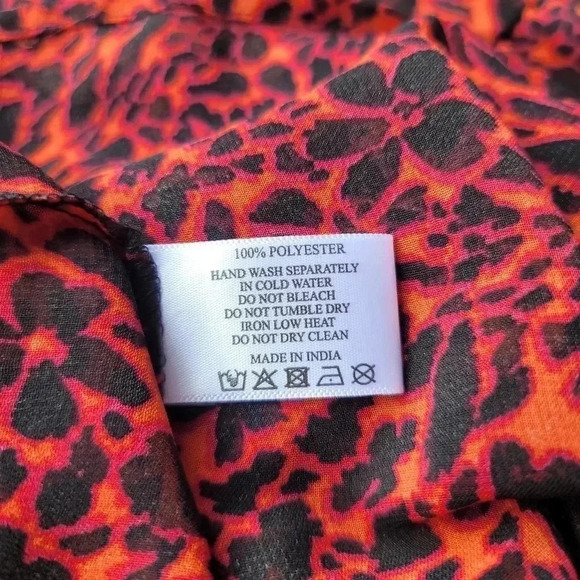 NWT AMERICA and BEYOND Lace-Up Back Red Tiered Sheer Maxi Dress Cover up M - Picture 2 of 11